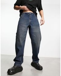 ASOS - – baggy-jeans mit zimmermannsdetail - Lyst