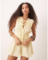ASOS - Double Cloth Gathered Bust Playsuit - Lyst