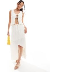 Miss Selfridge - – strukturierter, asymmetrischer maxi-boho-rock aus jersey - Lyst