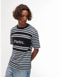 Parlez - Solar - t-shirt rayé à logo - Lyst