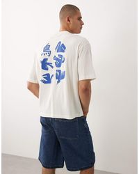 SELECTED - Ruimvallend T-Shirt Met Kraanvogelprint Op De Achterkant - Lyst