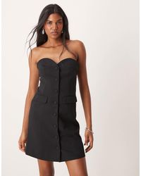 Y.A.S - Tailored Tux Mini Dress With Button Front - Lyst