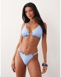 Peek & Beau - Bikini Bottom With Bow & Frill Trim Detail - Lyst