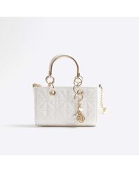 River Island - Small Metal Handle Tote Bag - Lyst