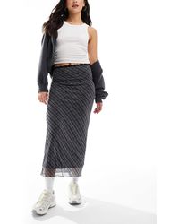 Pull&Bear - Lace Trim Mesh Maxi Skirt - Lyst