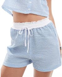Reclaimed (vintage) - Short style caleçon - et blanc à carreaux vichy - Lyst