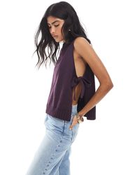 ASOS - Crew Neck Knit Tabard Vest With Tie Sides - Lyst