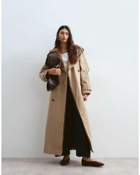 ARRANGE - Two Tone Lapel Double Breasted Trench Coat - Lyst