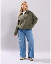 Yours Clothing - Faux Suede Bomber Jacket - Lyst