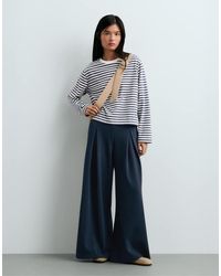 Oysho - Wide-Leg Pique Trousers With Cotton - Lyst