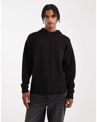 Jack & Jones - Sudadera Negra Con Capucha De Punto Mullido De - Lyst