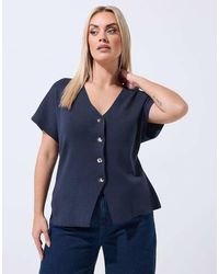 Yours Clothing - Short Sleeve Knitted Top - Lyst