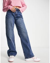 amanda jeans mit weitem bein in Schwarz Noisy May Denim Damen Bekleidung Jeans Ausgestellte Jeans 