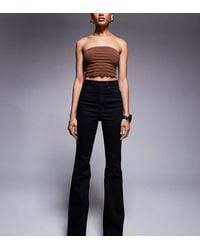 ASOS - Vaqueros De Campana Negros Muy Elásticos Moldeadores De Asos Design Tall - Lyst