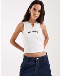 Dickies - Canotta Bianca Con Scollo A V - Lyst