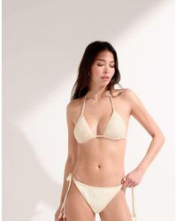 Calzedonia - Triangle Bikini Top Floral Crochet - Lyst