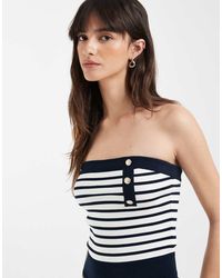 Tommy Hilfiger - Button Detail Bandeau Sweater - Lyst