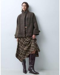 ONLY - Funnel Neck Faux Wool Short Trench Coat - Lyst