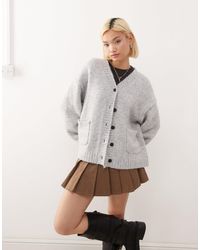 Weekday - Wool Blend Relaxed Fit V Neck Cardigan - Lyst