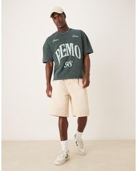 ASOS - Longer Length Pleated Denim Jort - Lyst