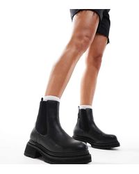 London Rebel - Botas Chelsea Negras De Media Caña Con Suela Gruesa Becky De -Negro - Lyst