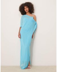 ASOS - Vestido Largo Con Diseño Color Block Y Diseño De Dos Capas Drapeadas Estilo Diosa Griega De - Lyst