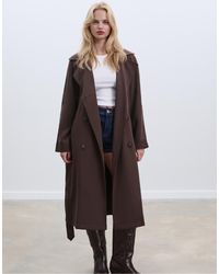 Stradivarius - Trench-coat long ample et oversize - marron - Lyst