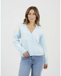 Brave Soul - Soft Flower Jacquard Knitted Cardigan - Lyst