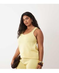 ASOS - Asos Design Curve Cotton Blend U-scoop Cami Top Co-ord - Lyst