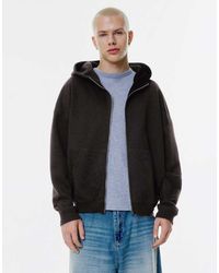 Pull&Bear - Boxy Zip-Up Sweatshirt - Lyst
