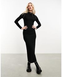 Vero Moda - Lettuce Edge Jersey Maxi Dress With Long Sleeves - Lyst