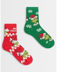 ASOS - The Grinch 2 Pack Christmas Socks - Lyst