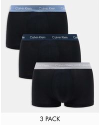 Calvin Klein - – cotton stretch – 3er-pack tief sitzende unterhosen aus stretch-baumwolle - Lyst