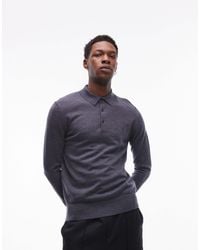 AllSaints - – mode – langärmliges poloshirt aus merinowolle - Lyst