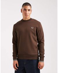 Fred Perry - Sweatshirt Met Een Gekleurd Randje En Ronde Hals - Lyst