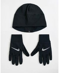 Nike Essentials Mens Gloves And Hat Set - Black