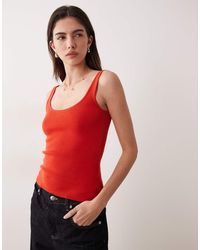 ASOS - Cotton Blend Knitted Scoop Neck Cami - Lyst