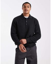 Only & Sons - Relaxed Fit Fisherman Knit Polo Jumper - Lyst