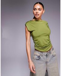 ASOS - Double Layer Ruched Side Top - Lyst