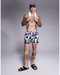 ASOS - Korte Zwemshort Met Bloemenprint - Lyst
