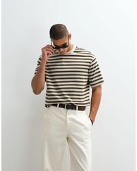 SELECTED - – schweres oversize-t-shirt mit buntem streifenmuster - Lyst