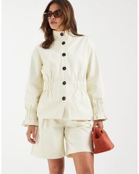 4th & Reckless - Short d'ensemble long et ajusté à plis oversize en coton - crème - Lyst