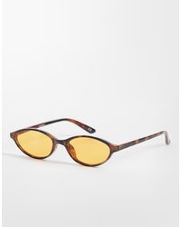 ASOS - Slim Oval Sunglasses - Lyst