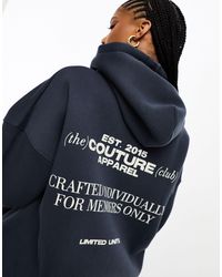 The Couture Club - Oversized Hoodie Met Print Op - Lyst