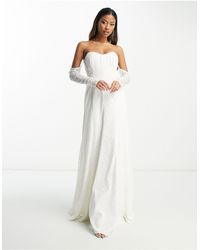 Forever New - Bridal Exclusive Off Shoulder Lace Maxi Dress - Lyst