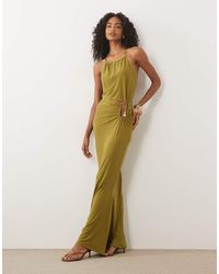 ASOS - Sculpting High Neck Maxi Dress With Trim - Lyst
