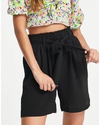 Pieces - Tailored High Waisted Paperbag Shorts - Lyst