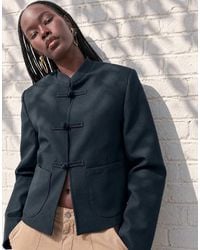ASOS - Boxy Throw On Mandarin Collar Blazer - Lyst