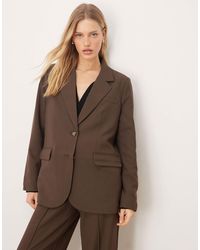Y.A.S - Oversized Blazer With Tortoise Shell Button Detail Co-ord - Lyst