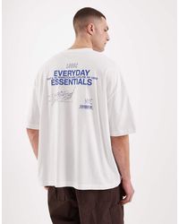 ASOS - Oversized T-Shirt Met Grafische 'Everyday Essentials' Tekstprint - Lyst